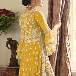 Beautifully Designed with Silver Embroidery Work All Over- Palazzo Salwaar Set.